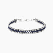 Kidult Bracciale con catene veneziane in acciaio e pelle 831134